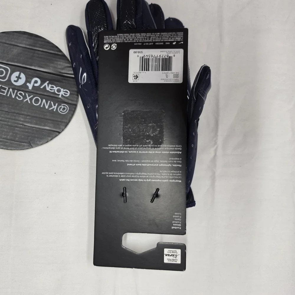 Nike Vapor Jet Football Gloves Navy White Men's Size XLarge